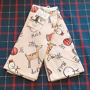Rae Dunn set of 2 Christmas kitchen towels